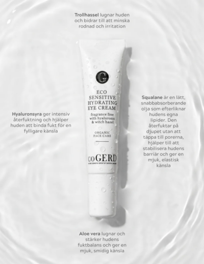Eco Intense Eye Cream oogcrème met hyaluronzuur, aloë vera en squalaan voor droge en gevoelige huid rond de ogen